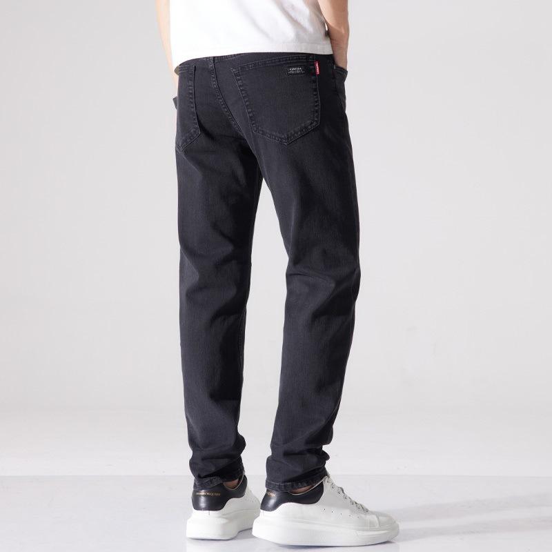 New Spring and Summer Men's Black Slim Straight Stretch Jeans and Trousers for Men