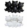3D Printed Desktop Cat Decorations Creative Cat Ornament Simple Three Cat Statues  Gift