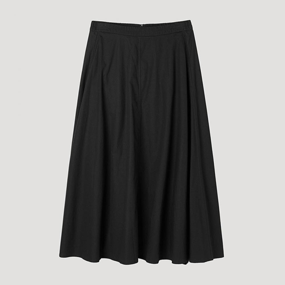

[She S miSS] Linen Blend Banding Long Skirt SwwSkp22100 Bk blacks/44