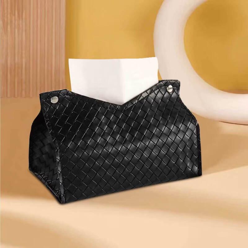 Luxury Woven Leather Tissue Box