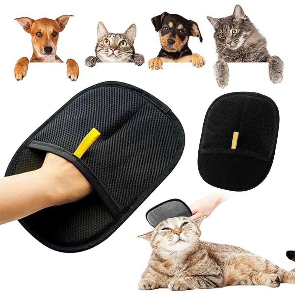 1-10Pcs Pet Grooming Gloves Reliable Pet Hair Remover Mitt Pet Hair Black Remover Gloves Double-Sided Brush Gloves Dog Supplies