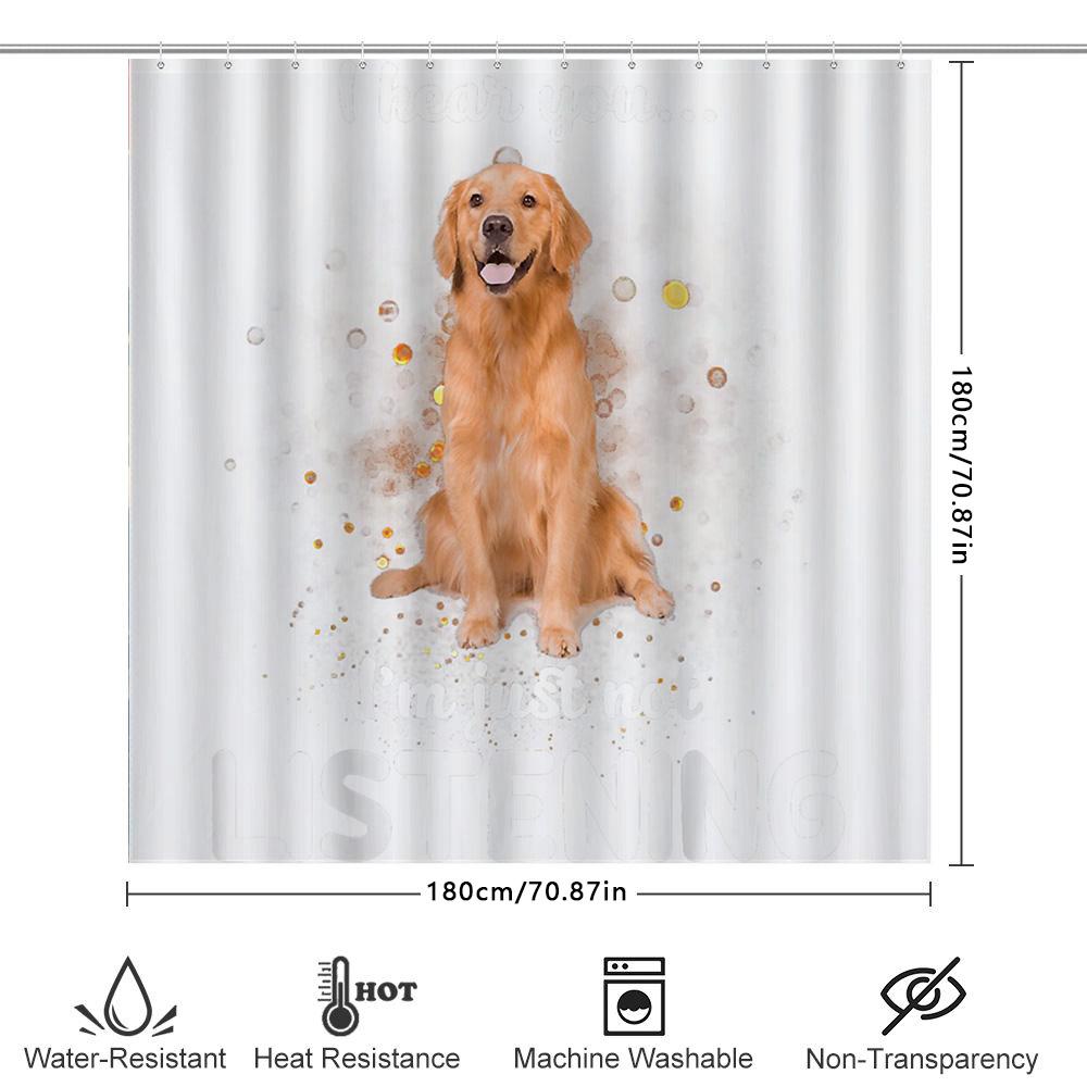 Gold Retriever Duschvorhang Haustierliebhaber Dekor Badezimmer Kunstdruck Wasserdichter Stoff Shampoo Gel Aufbewahrungstaschen Heimdekoration Wat
