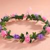 Sweet Girls Women Bridal Rose Flower Crown Headband Wreath Party Wedding Bridal Garland Hairband Headwear