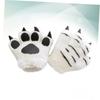SAFIGLE 1 Piece Cat Gloves, Creative Animal Palm Gloves, Wolf Stuffed Animal Costume, Panda Plush Toy, Plush Palm Gloves, Paw Gloves, Simulation