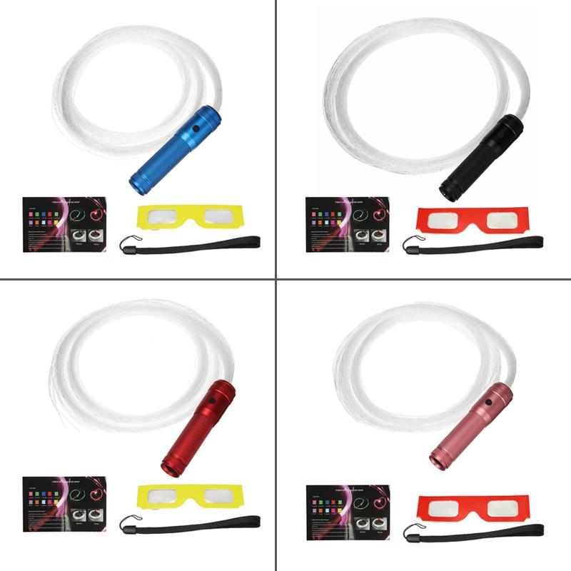 Rechargeable LED Fiber Optic Whip Pixel Light-up Whips Light Flow Toy Perfect for Dance Parties Light Shows Rave EDM Music Show
