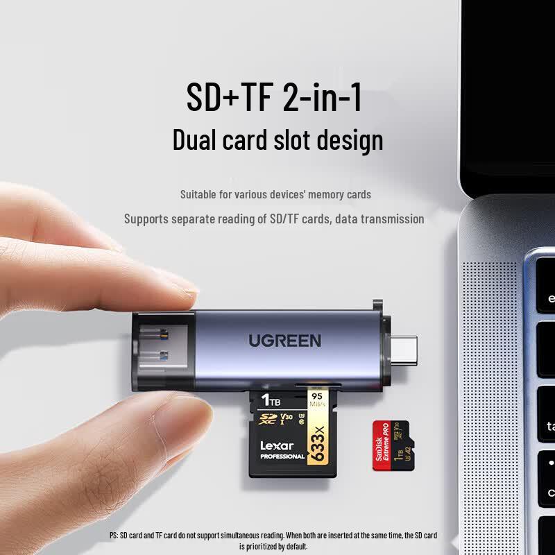 Ugreen 2-in-1 USB 3.0 & Typ-C SD/TF-Kartenleser
