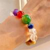 Large Particle Natural Lapis Lazuli Amethyst Tiger'S Eye Green Chalcedony White Crystal Duobao Bracelet Bracelet.