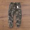 Retro Military Camouflage Overalls Men's Kaji Multi-pocket Loose Small Straight Leggings Trousers Men