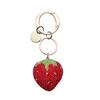 Ceramic Strawberry Keychain with Large Diamond-Style Metal Buckle - Women’s Cute and Creative Pendant