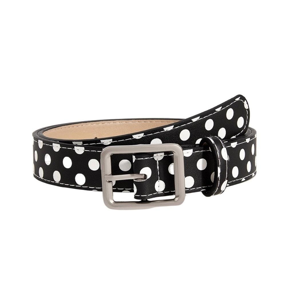 Fashion Vintage Polk Dot Women Belts Y2K Girls Pin Buckle Belt Waistband Jeans Belts PU Leather Waist Strap Gift