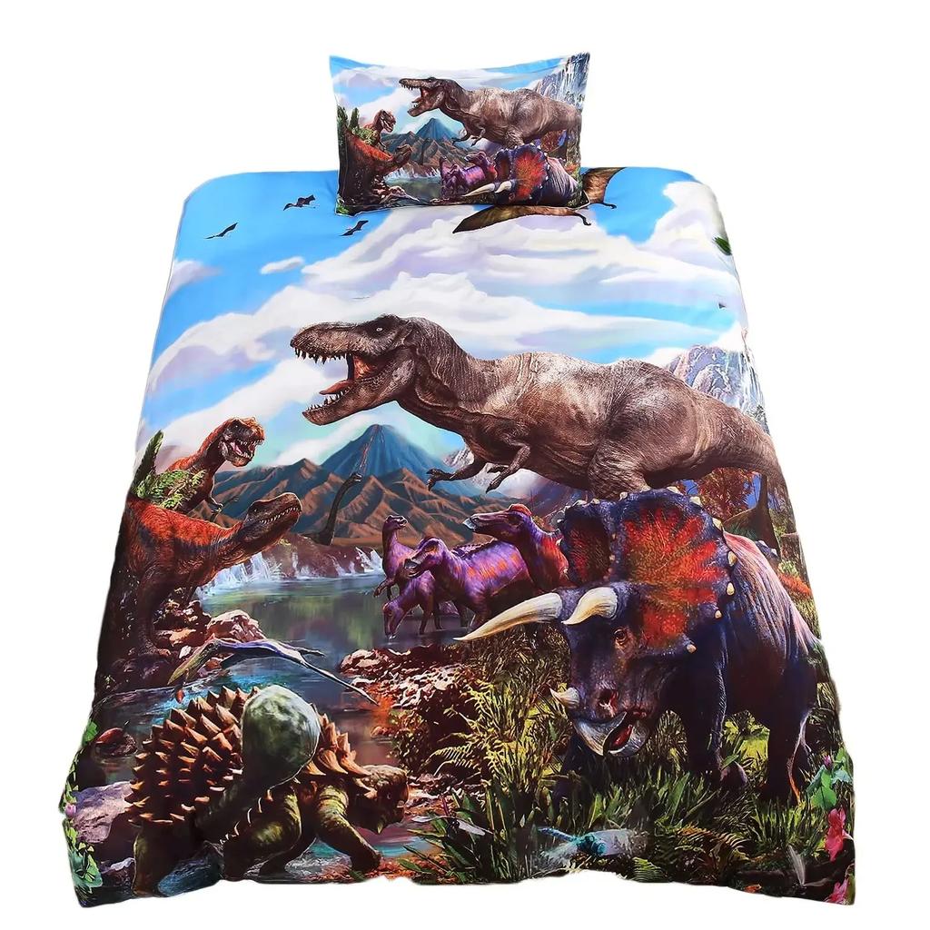 3D Dinosaur Duvet Cover Set Queen Size for Boys Dinosaur Bedding Set T-Rex Dinosaur Comforter Cover Bed Set Home Decor for Teens