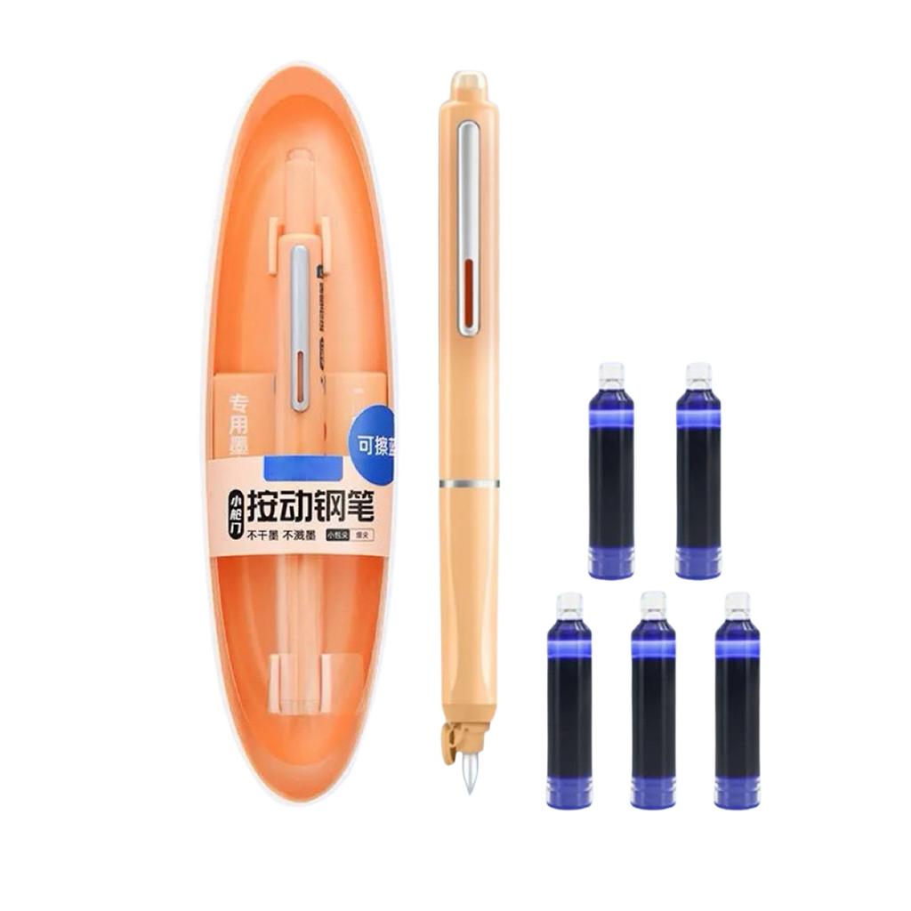 Space Capsule Click Pen, Small Cabin Door Technology Sense Student Homework Practice Calligraphy Fine Tip Nonsplash Ink Pen Set 2ml