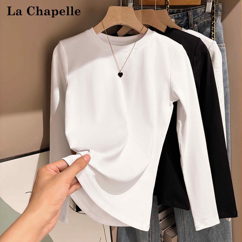 La Chapelle Women s Long Sleeve Round Neck Slim Fit Basic T-Shirt L