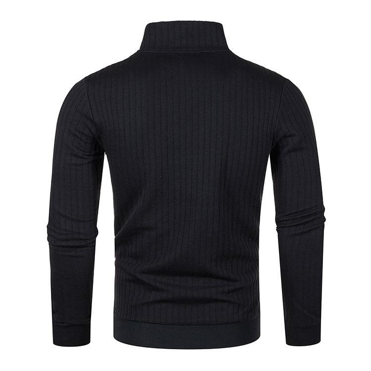 Spring and Autumn Men's Half High Collar Zipper Knitted Sweater Loose Sweater Casual Long Sleeve Knitted Sweater