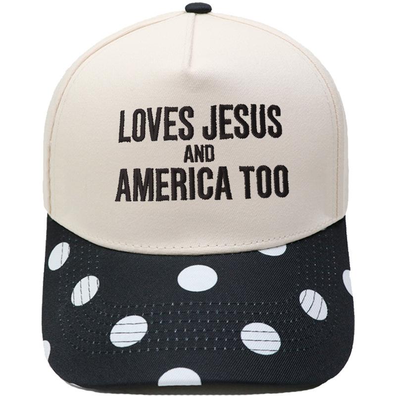 LOVES AMERICA embroidered truck driver baseball cap color matching European and American men's and women's casual sun hat