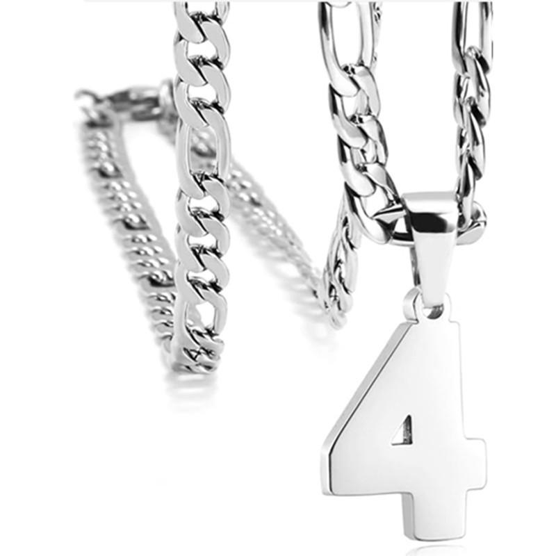Men's Athlete Stainless Steel Sports Digital Necklace Baseball/Basketball/Soccer Team Inspiration Jewelry Spot