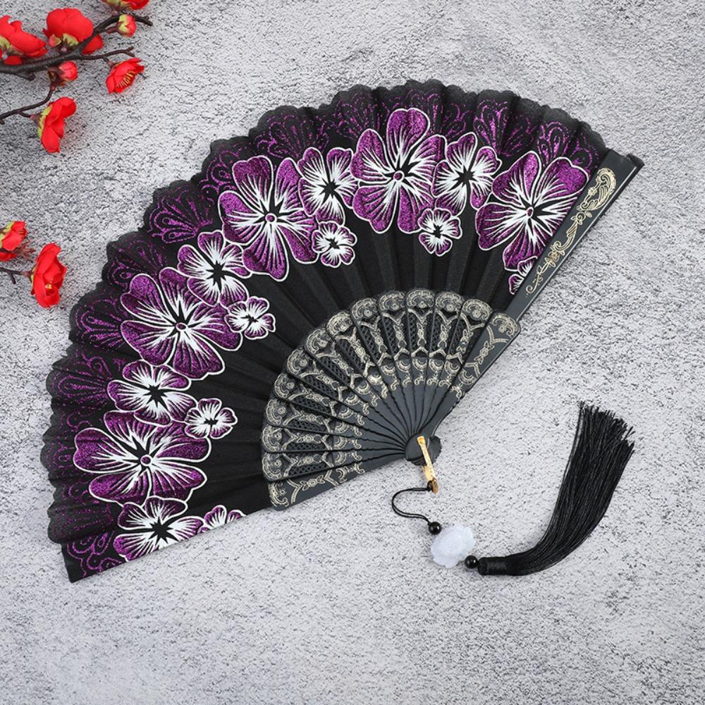 Bamboo Hand Held Fan Chinese Style Dance Fan Gifts Antique Folding Fan
