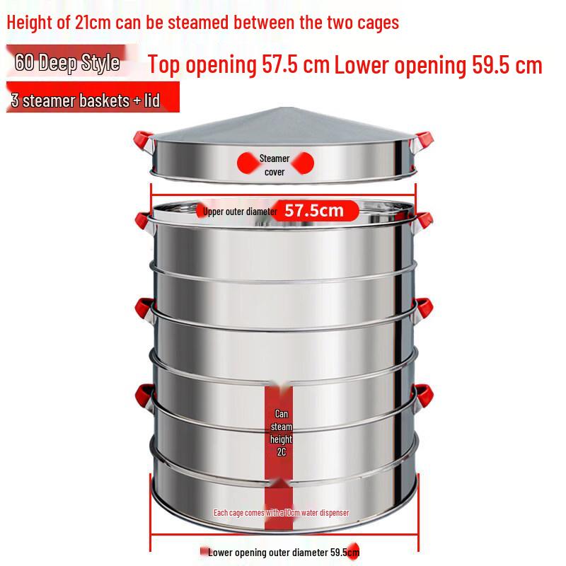 

Stainless Steel Multi-Layer Steamer Basket