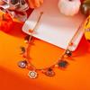 Halloween Enamel Pendant Necklace18K Gold Plated Chain W/ Pumpkin Ghost Bat Charms Adjustable 37cm+5cm Party Costume Jewelry Gif