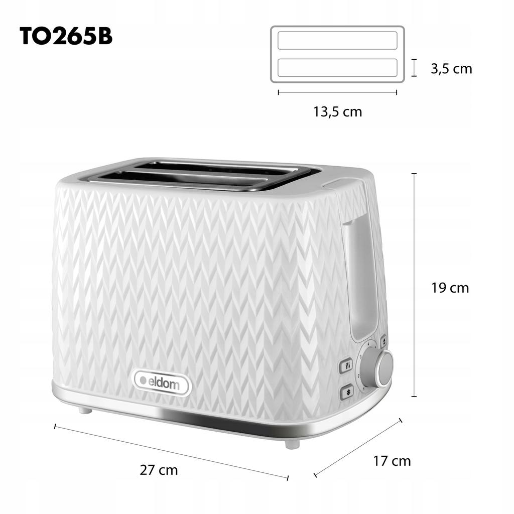 Toaster Sandwich Maker 930W ELDOM TO26 WHITE NELE