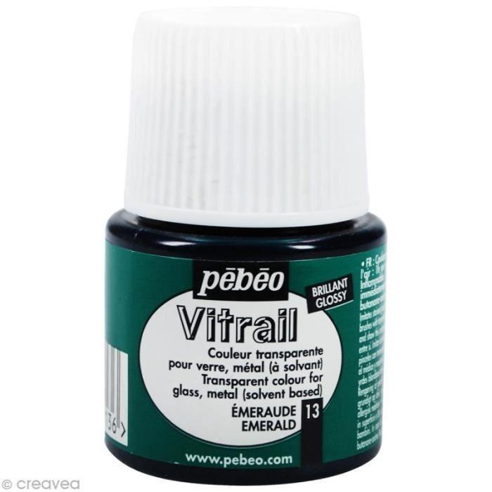 Transparent Stained Glass Paint - PEBEO - 45ml - Transparent Emerald Green