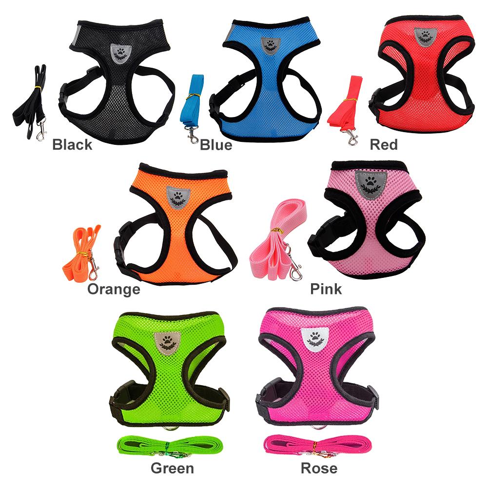 Polyester Pet Cat Dog Harness Kitten Mesh Vest Walking Lead Leash for Training
