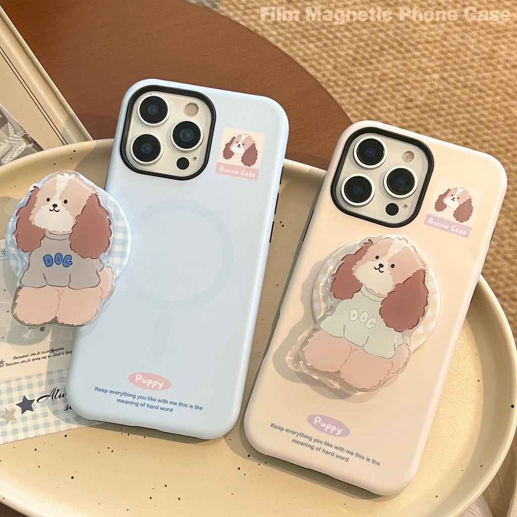 Cute Big Ear Dog Magnetic Bracket Apple 16 Mobile Phone Case IPhone 13 Suitable for 11 Philin 15 Promax Hard 14