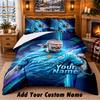 Erling Haaland Pattern Bedding 3Pcs Set Custom Name, Bed Sheet And Pillowcases For Home Bedroom