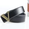 Men's Genuine Leather Belt with VH Letter Buckle, Korean Style, Casual Fashion, Lychee Grain, Suitable for Middle-Aged and Young.
