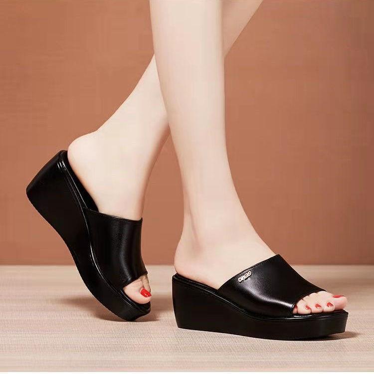 

Summer summer women s muffin bottom temperament daily casual fashion word free to wear trendy slippers 35