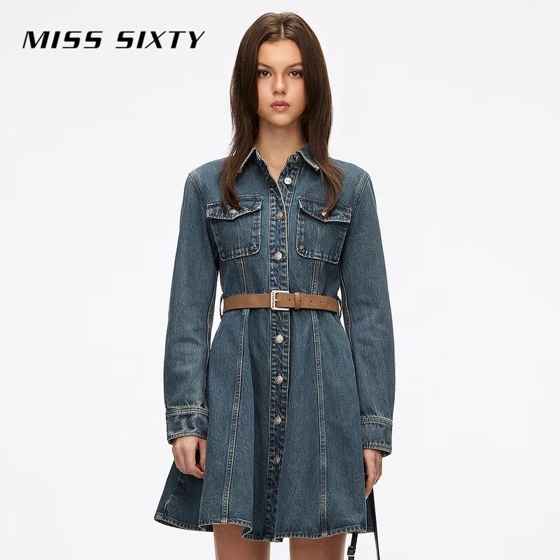 

MISS SIXTY Весна 2026 Джинсовое миди-платье с поясом L