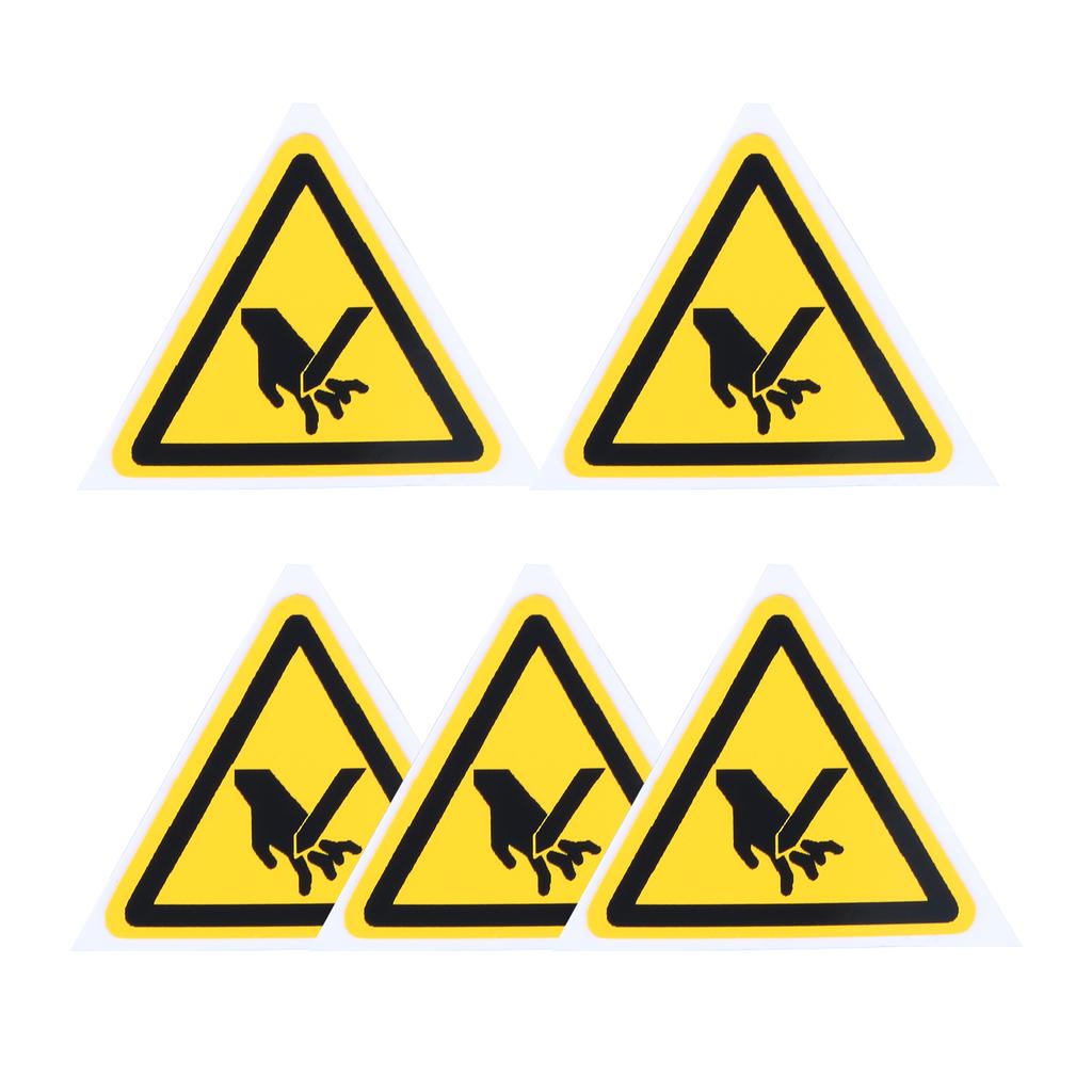 5Pc PVC Warning Signs Sticker Logo Security Safety Labels Water-Resistant Oil-Proof Warning Tag Wall Machine Sticker 25/50/100mm
