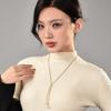 Pearl Pendant Titanium Steel Necklace Women'S Light Luxury Premium Sense K Gold Plated Fashion Sweater Tassel Clavicle Chain Women