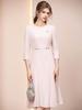 ZhiLi Elegant Spring 2026 A-Line Dress - Unique Three-Quarter Sleeve, Waist-Cinched Design