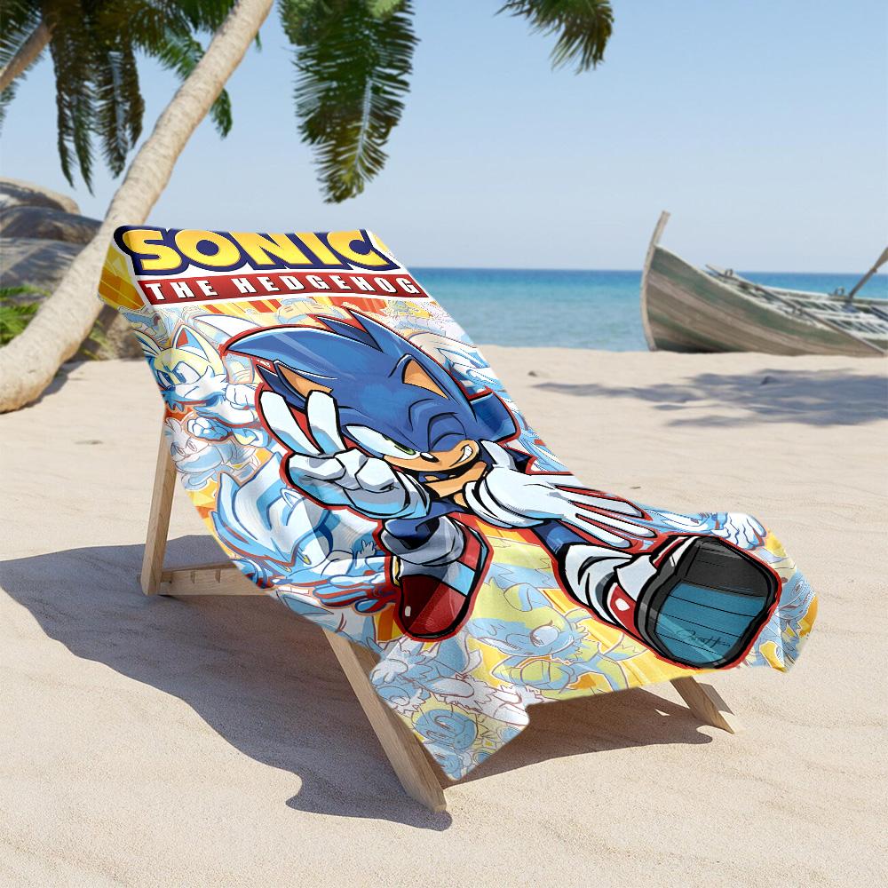 Sonic Adventure: Chaos Beach Towel for Beach Travel Comfortable Couple Beach Towel, Family Beach Towel Set Bath Accessory