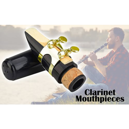 akindou Beginner's B-flat Clarinet Mouthpiece Set with Reeds (Gold)