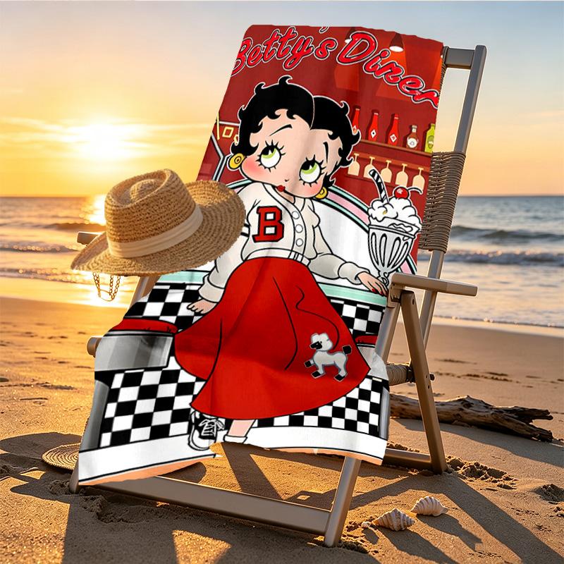 Doll Print Beach Towel Design, Soft, Lightweight. for Home Bathroom, Spa, Pool, Yoga, Surfing, Camping, Gift for Family, Friend