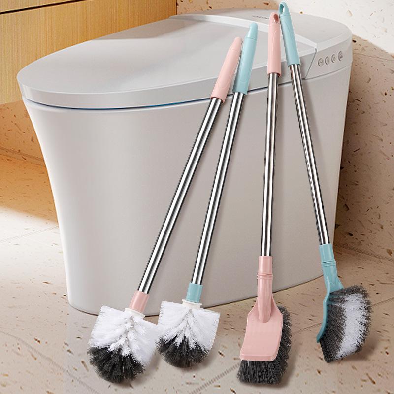 Hanging Round Head Toilet Brush with Stainless Steel Handle and Soft Bristles for Multi-purpose Cleaning