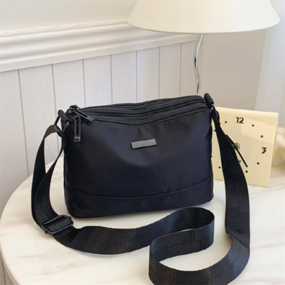 New Arrivals Open Run Women Black Crossbody Bag With Three Pockets