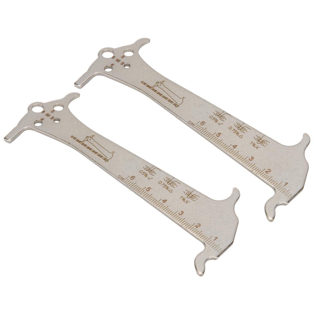 2Pcs 3 In 1 Multifunctional Bicycle Chain Wear Indicator Checker Measuring Ruler Tool