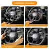 Carbon Fiber Interior Steering Wheel Trim Cover Replacement For Ford Mustang 24+