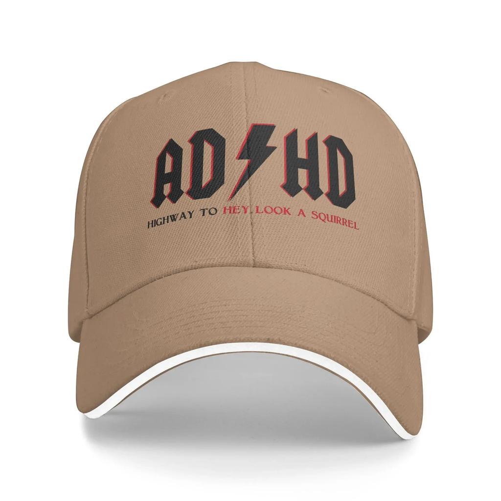 ADHD Highway To Hey Look A Squirrel Casual Baseball Cap Spring Funny Trucker Hat Hiking Fishing Snapback Cap Men Adult Retro