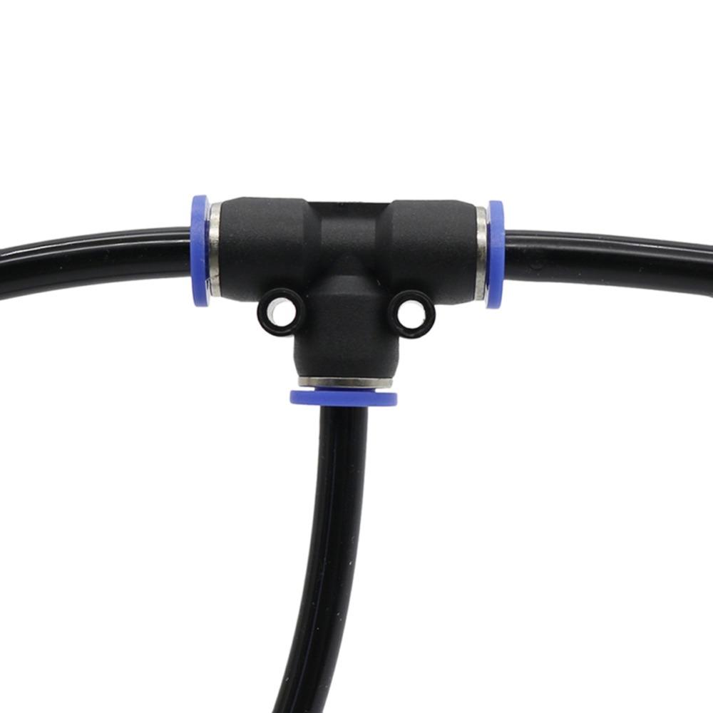 5 Pcs 6/8/10/12mm Tee Connector Garden Irrigation Quick Connectors Pneumatic Joint Mist Cooling System Adapters Water connector