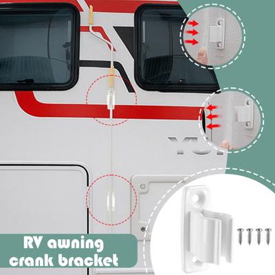 Awning Crank Handle Pole Hook Organizer Hanger With Screws RV Awning Rod Bracket For Shops Cafes Food Trucks Sun Shade Garden