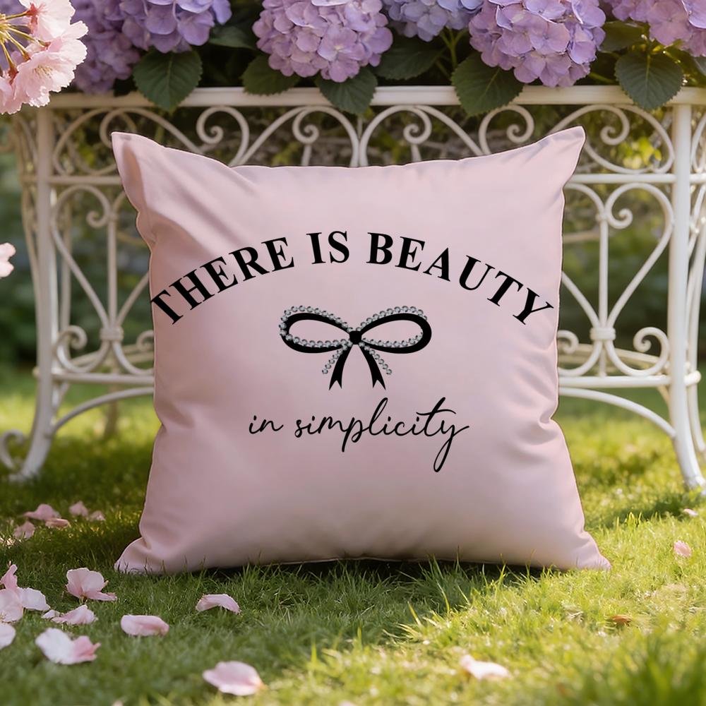 Korean T-Trendy Bow Cushion Cover Home & Car Dual-Scene Pillow Cover: Reversible for Premium Comfort