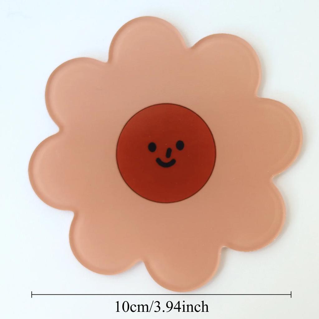 Blumenuntersetzer aus Acryl, wasserdicht, wärmeisolierend, rutschfest, für Kaffeetassen, süße Blumen-Pads, Küchengeschirr-Pad, Dekoration