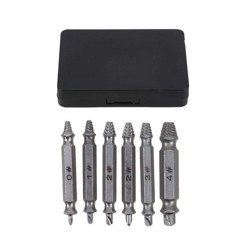 Damaged Screw Extractor Drill Bit 4/6 PCS Set Stripped Broken Bolt Remover Hand Removal Tool For Damaged Fastener Accessory