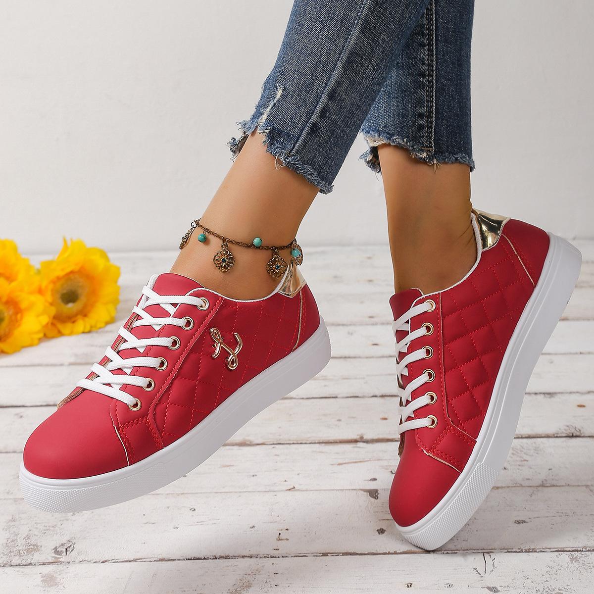 Женские кроссовки модные дышащие туфли на плоской подошве женская обувь для ходьбы с мягкой подошвой женские повседневные кроссовки 35 красный 1309₽