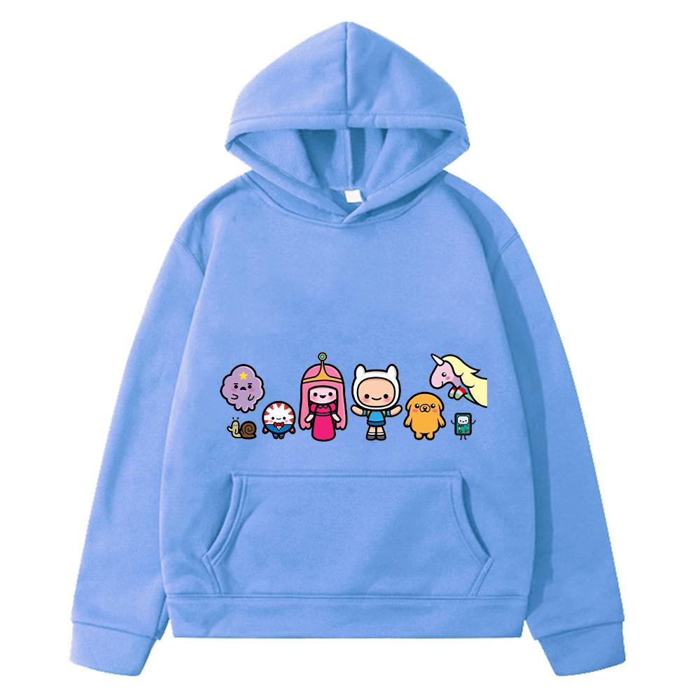 adventure time print anime hoodie Fleece sweatshirt boys pullover y2k sudadera Autumn jacket Kawaii hoodies kids clothes girls