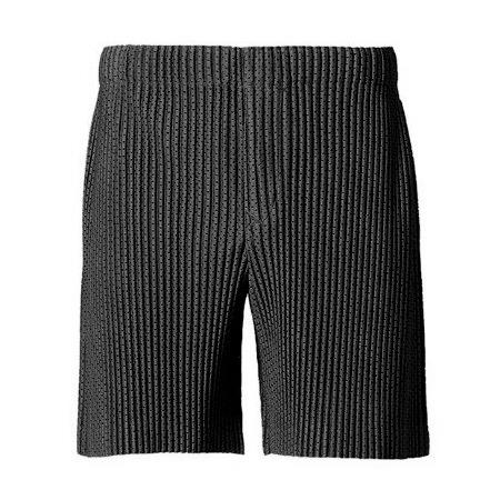 Basic drape elastic waist tether hole mesh casual pleated shorts 1 code чёрный
